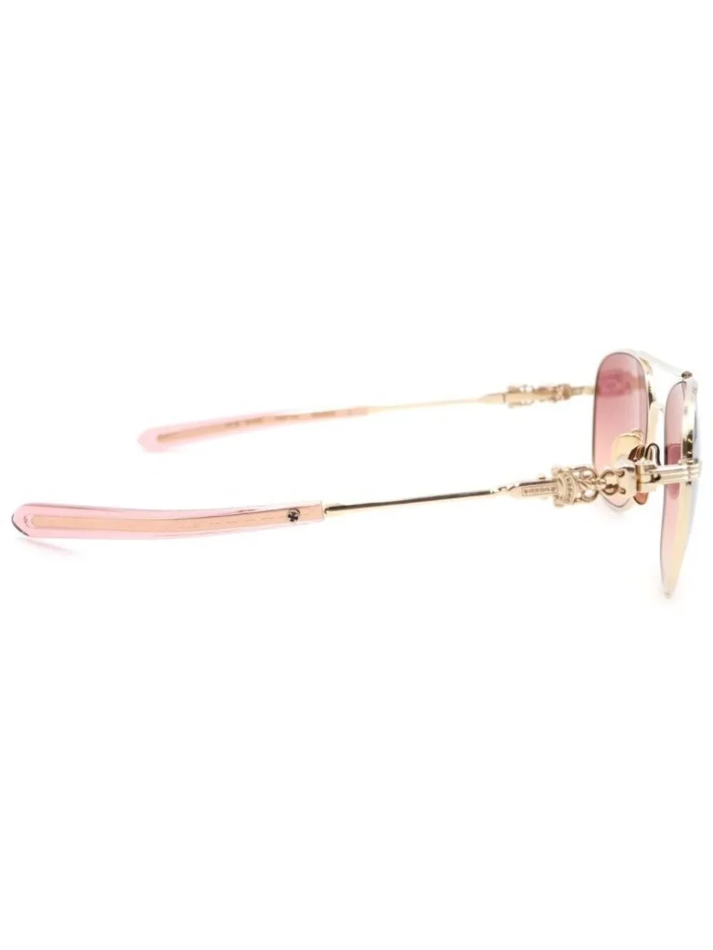 Chrome Hearts Wence Sunglasses Double Bridge Dagger Temple Gold Eyewear